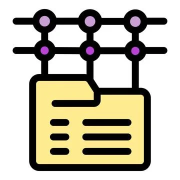 Data processing transforming folder into organized network structure 스톡 일러스트