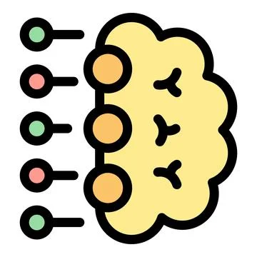 Data processing transforming into valuable information within brain icon 스톡 일러스트