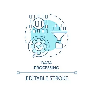 Data processing turquoise concept icon Illustrazione stock