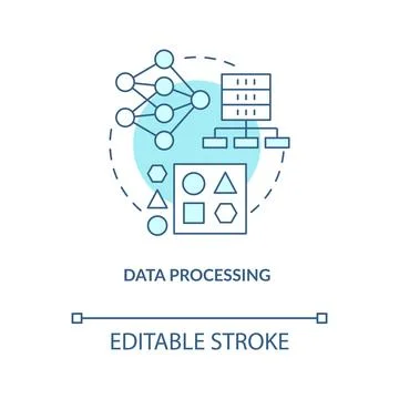 Data processing turquoise concept icon Illustrazione stock