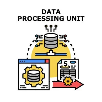 Data processing unit performing system analysis Illustrazione stock