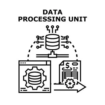Data processing unit performing system analysis Illustrazione stock