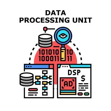 Data processing unit processing analyzing digital information イラスト素材