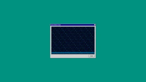 Data processing window animation on a digital display screen Stock Footage 346838154
