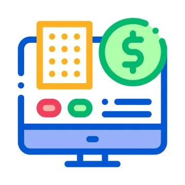 Data Processor Computer Betting And Gambling Icon Vector Illustration 스톡 일러스트