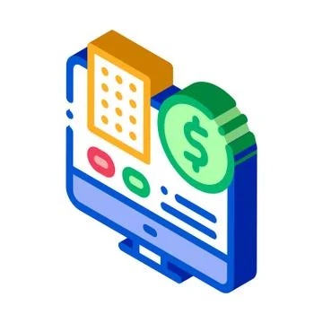 Data Processor Computer Betting And Gambling isometric icon vector illustration Stock Illustration