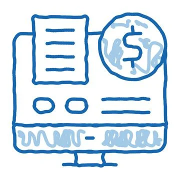Data Processor Computer Betting And Gambling doodle icon hand drawn illustrat Illustrazione stock