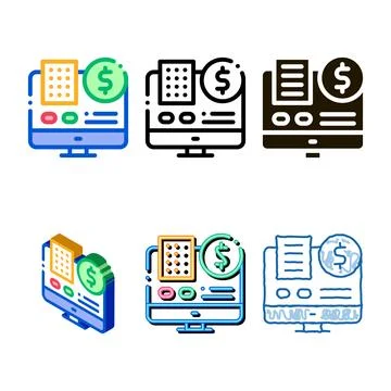 Data processor computer betting and gambling icon stylized vector Stockillustratie