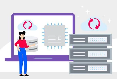 Data Processor Concept Illustration 스톡 일러스트