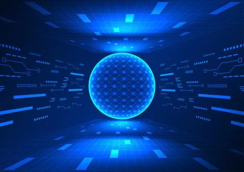 Data processor technology background with circuits It works to gather large.. 스톡 일러스트