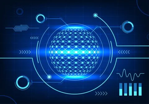 Data processor technology background It works to collect large amounts of n.. 스톡 일러스트