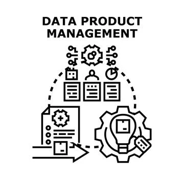Data product management implementing strategy developing innovation 스톡 일러스트