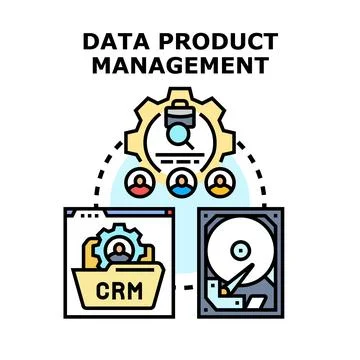 Data product management optimizing sales and storage Stockillustratie