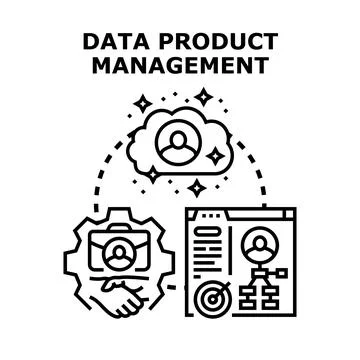 Data product management strategy developing software solution Illustrazione stock