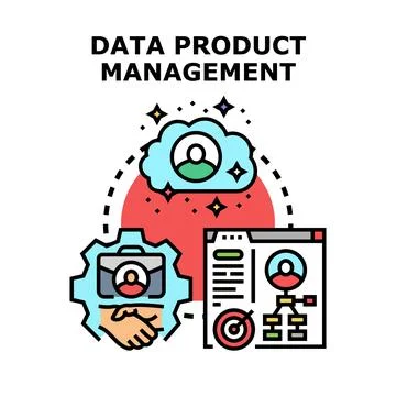 Data product management strategy developing software solution Stock Illustration