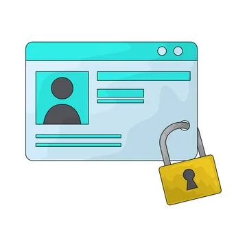 Data profile lock illustration 스톡 일러스트