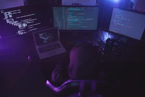 Data Programming in Dark Foto stock