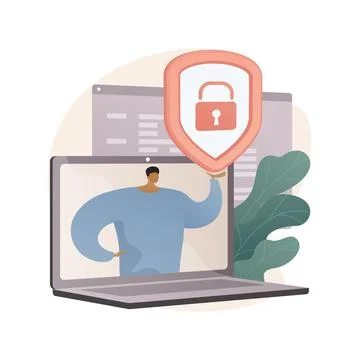 Data protection abstract concept vector illustration. Illustrazione stock