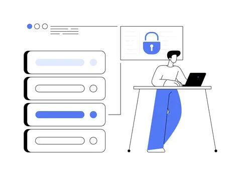 Data protection abstract concept vector illustration. イラスト素材