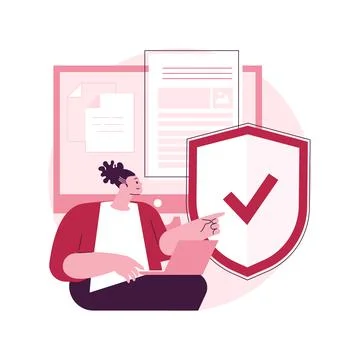 Data protection abstract concept vector illustration. Stock Illustration