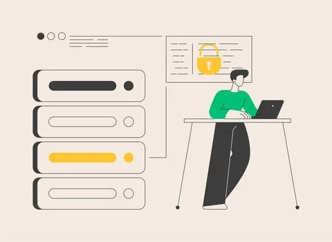 Data protection abstract concept vector illustration. Stock Illustration