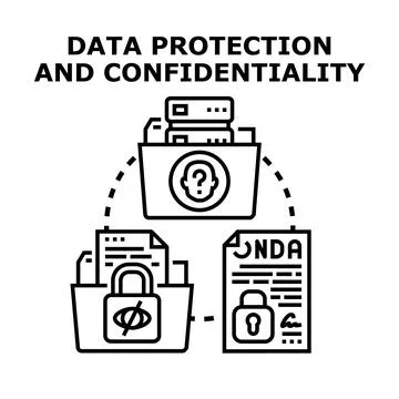 Data protection and confidentiality concept with secure documents Stock Illustration