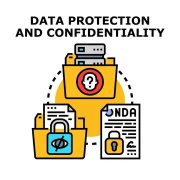 Data protection and confidentiality concept with secure documents Stock Illustration
