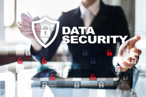 Data protection and cyber security concept on the virtual screen Stock-Fotos