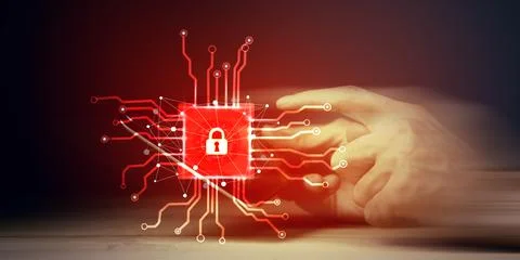 Data protection and cyber security concept Stock Photos