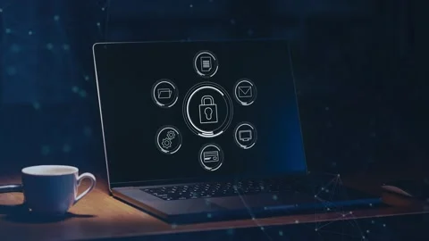 Data protection and cybersecurity concept, Stock Footage 281540957