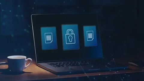Data protection and cybersecurity concept, Stock Footage 281540980