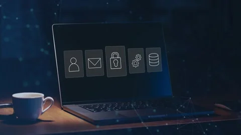 Data protection and cybersecurity concept, Stock Footage 281541001