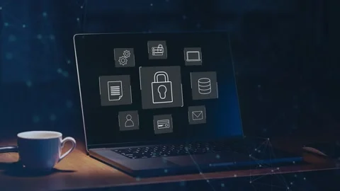 Data protection and cybersecurity concept, Stock Footage 281541007