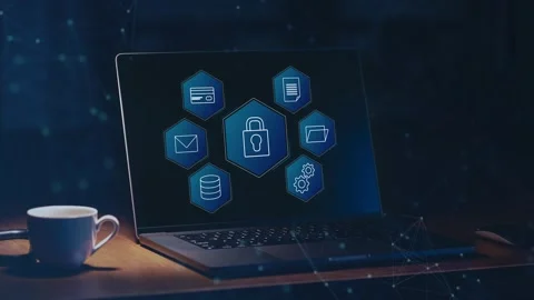 Data protection and cybersecurity concept, Stock Footage 281541018