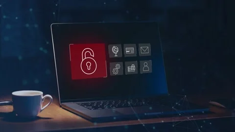 Data protection and cybersecurity concept, Stock Footage 281541031