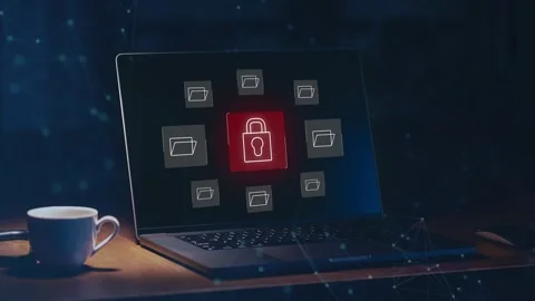 Data protection and cybersecurity concept, Stock Footage 281541032