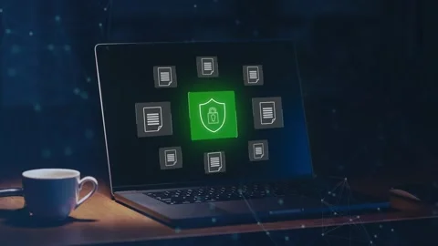 Data protection and cybersecurity concept, Stock Footage 281541034
