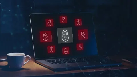 Data protection and cybersecurity concept, Stock Footage 281541045