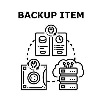 Data protection and digital backup server concept Stock Illustration