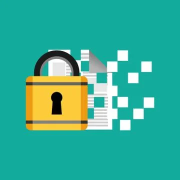Data protection and encryption concept illustration. Stock Illustration
