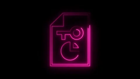 Data protection and encryption file icon in neon pink glowing line animatio.. Stock Footage 308285666