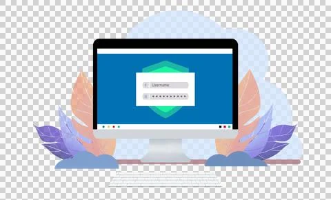 Data protection and internet security concept, cybersecurity Illustrazione stock