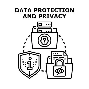 Data protection and privacy concept illustration Stock Illustration