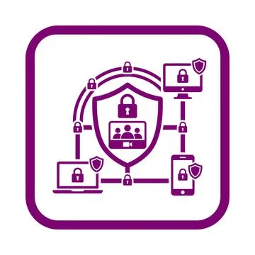 Data protection and privacy network icon, cyber security for internet techn.. Stock Illustration