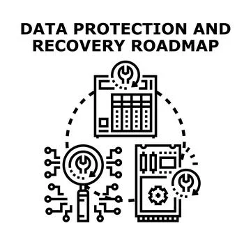Data protection and recovery roadmap development concept Illustrazione stock