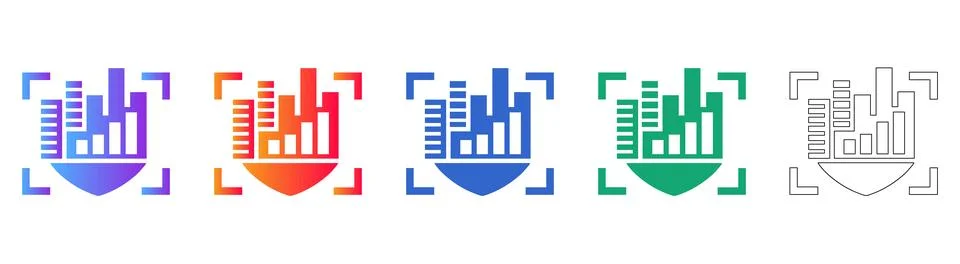 Data Protection and Security Analytics Icons Stock Illustration