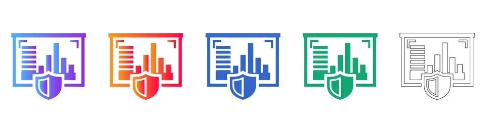 Data Protection and Security Analytics Icons イラスト素材