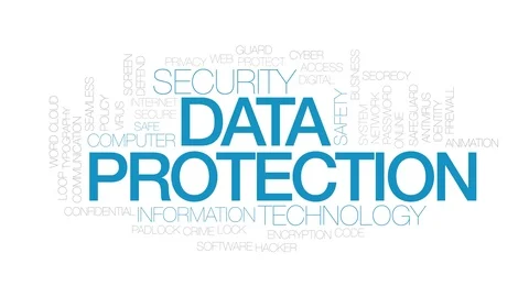 Data protection animated word cloud. Kinetic typography. Stock Footage 102337067