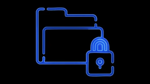 Data protection animation secure folder lock Stock Footage 323343560