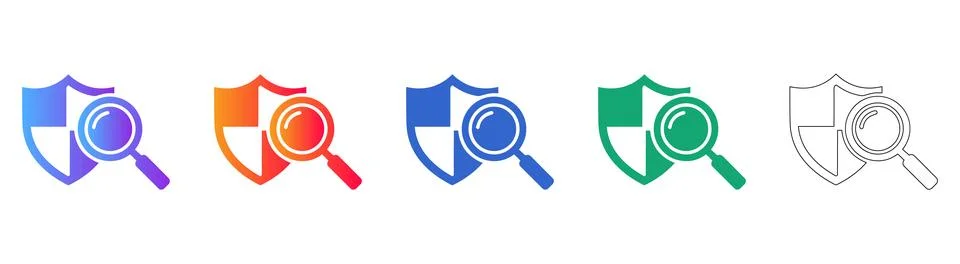 Data Protection Audit Icons Stock Illustration